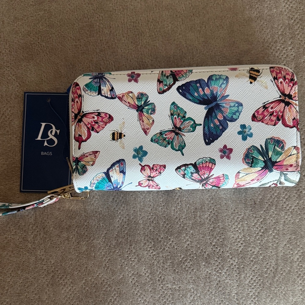 Women's Butterfly Print Clutch - Multicolor
